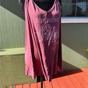 Pink Sunshine & Whiskey Tank Top